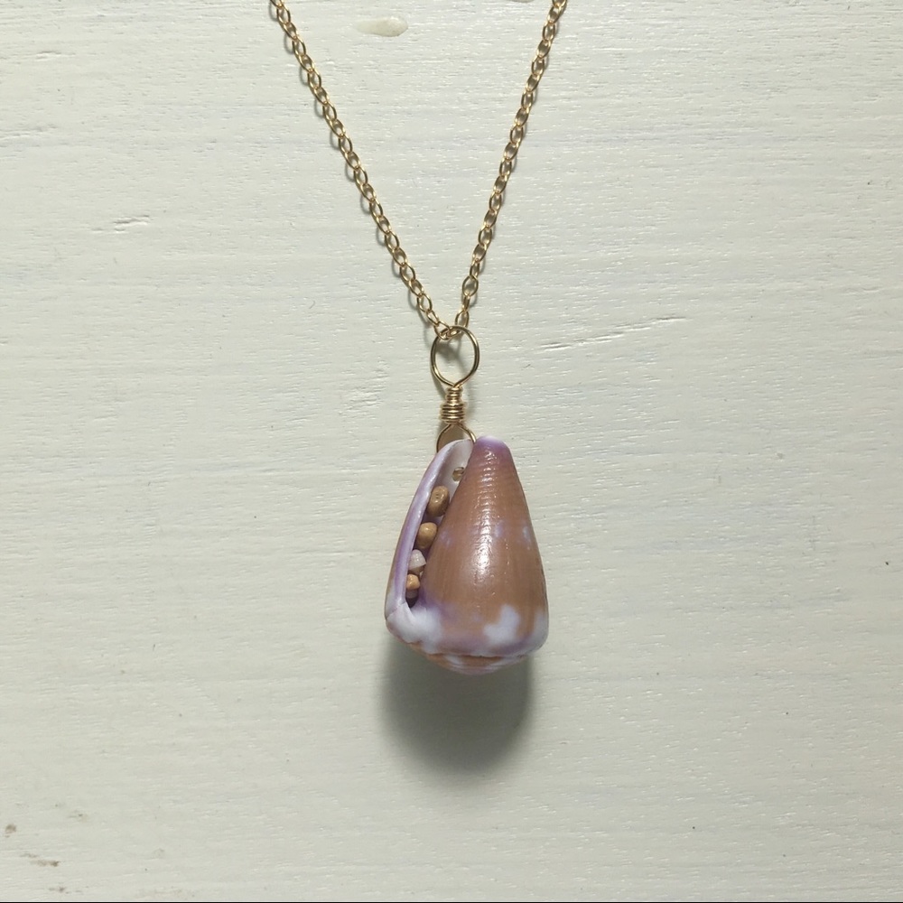 Hawaiian Cone Shell Gold Filled Pendant & Chain